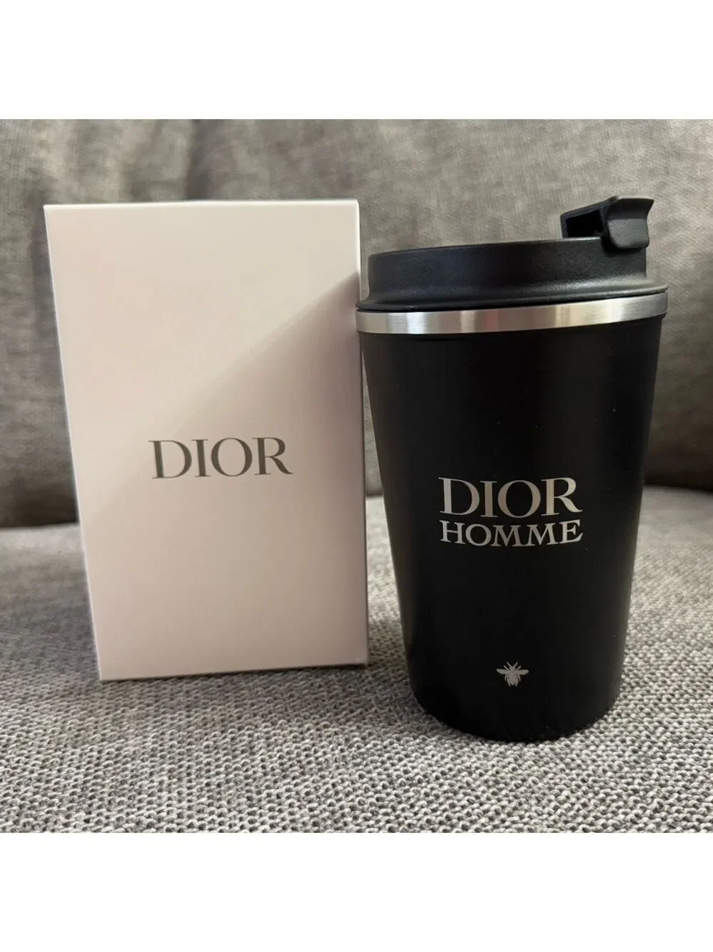 Dior Homme Small Tumbler Travel Coffee Mug Black Stainless Steel Authentic - Picture 4 of 10
